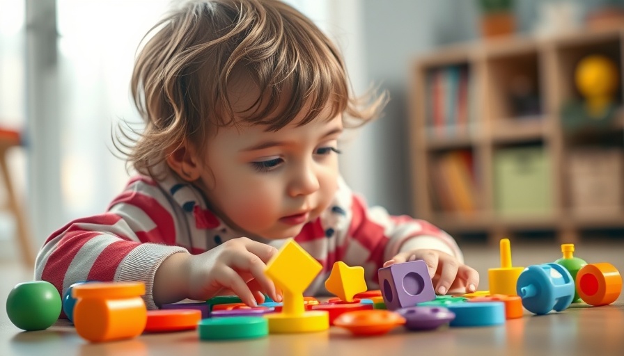 Child playing with colorful toys for learning in an indoor setting.