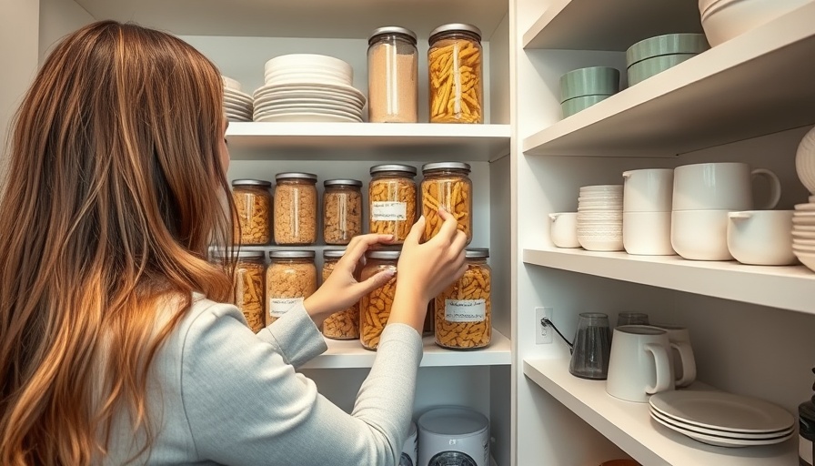 Organized pantry shelves with jars and dishes; Khloé Kardashian's pantry organization style.