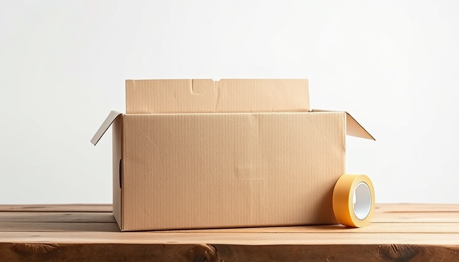 Cardboard box and tape on table, move-in checklist context.