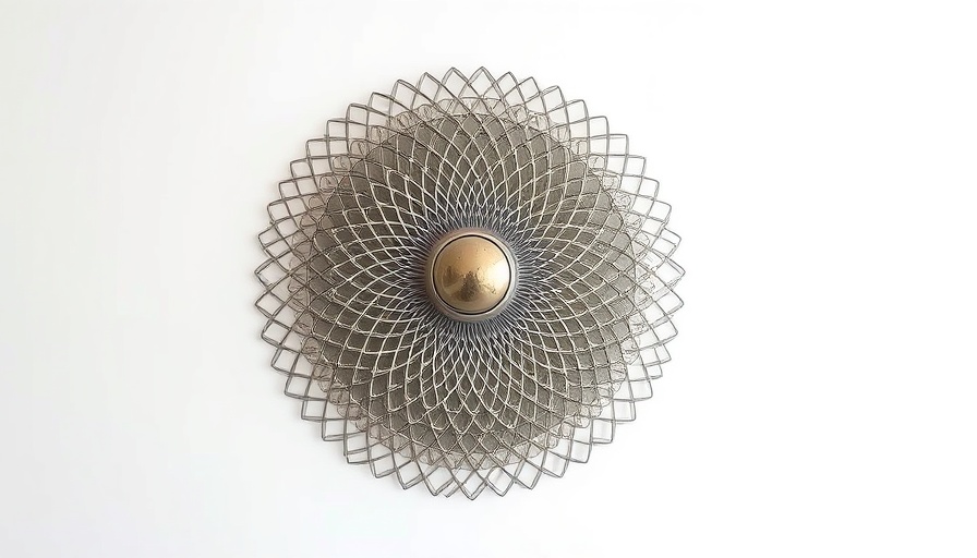 Textured circular sculpture at Sausalito sculpture exhibit