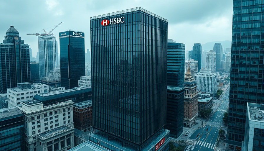 HSBC headquarters in modern cityscape, illustrating urban architecture.