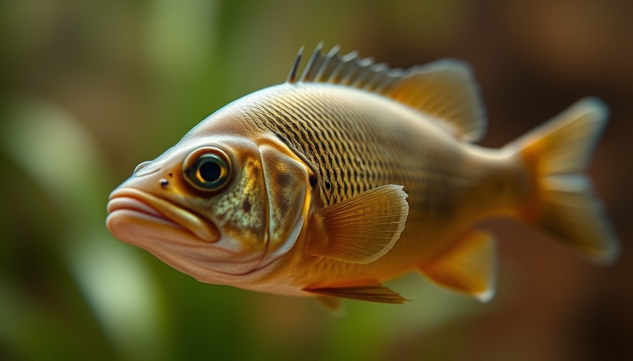 Close-up of tui chub, an endangered species, in natural surroundings.