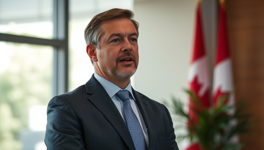 Candid shot of a professional man discussing U.S.-Canada trade relationship.