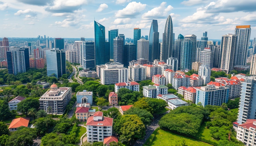 Singapore skyline highlighting recession risks with urban and green balance.