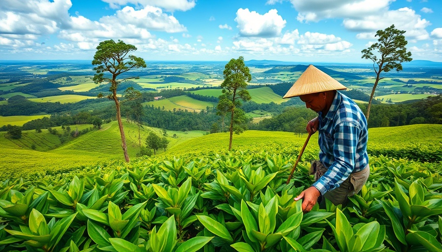 Worker on a tea plantation, showcasing carbon removal in India.