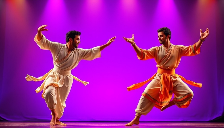 Upcoming performances in Marin: expressive dance with vibrant backdrop.