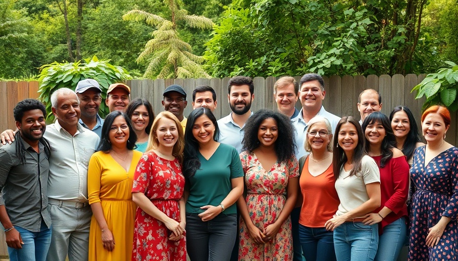 Diverse group of people in outdoor setting with greenery, startup funding