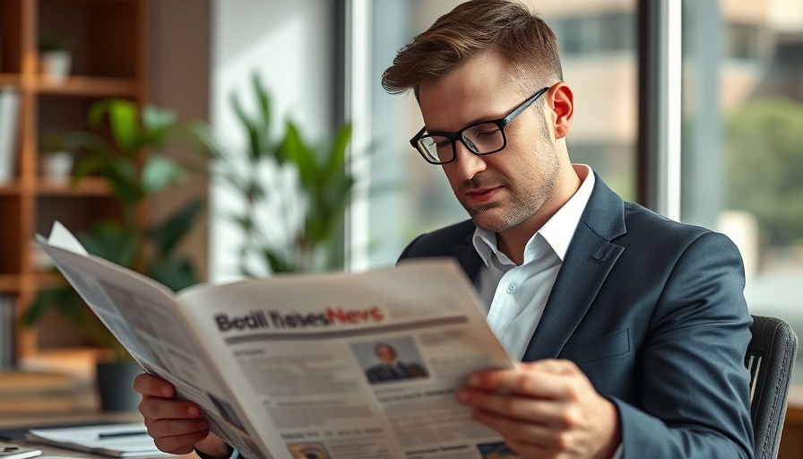 Businessman reading newspaper on secured vs. unsecured debt.