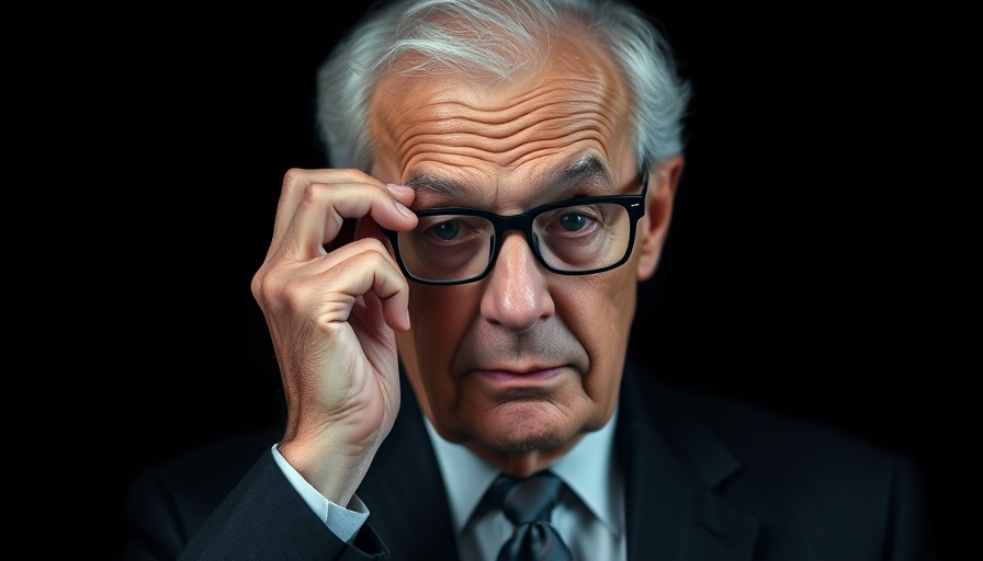 Contemplative man adjusting glasses, related to Trump power over regulators.