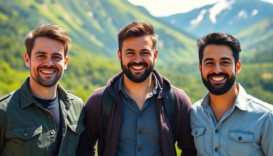 Casual group of men outdoors, symbolic of online healthcare collaboration.