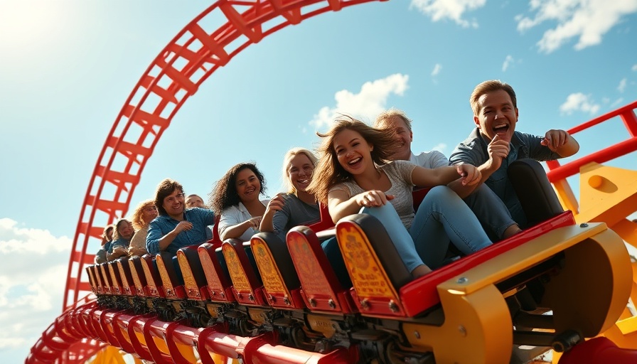 Thrilling ride at Universal's Epic Universe theme park on a roller coaster.