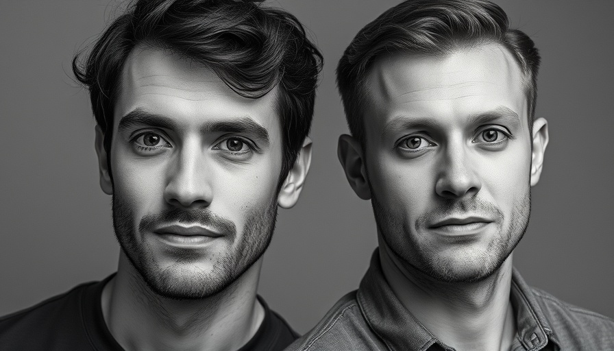 Two men in a monochrome portrait, reflecting tech industry news.