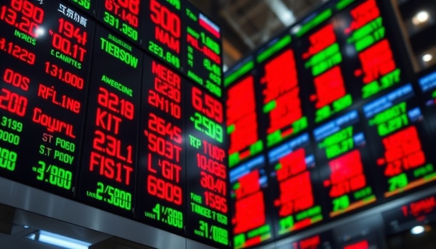 Vibrant stock trading board displaying market trends.