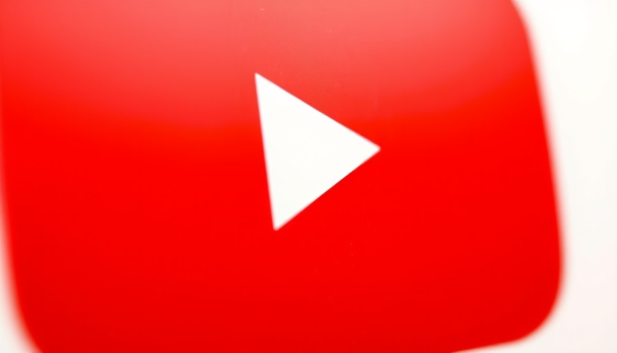 Close-up of YouTube logo symbolizing YouTube hiring Disney veteran, red and white.