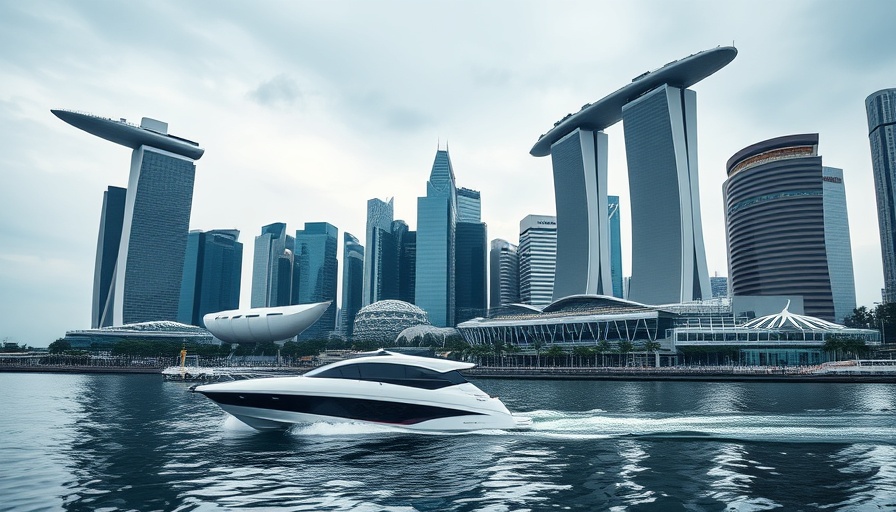 Singapore architectural skyline and boat reflecting sustainability reporting