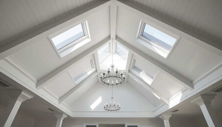 Spacious vaulted ceiling with skylights showcasing benefits of natural light.