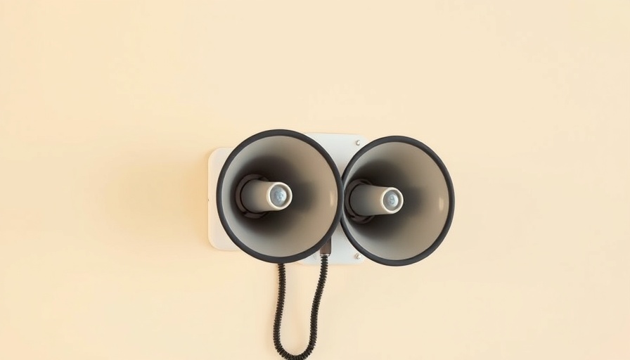 Megaphones on wall symbolizing business startup funding announcement.
