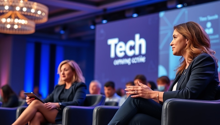 Panelists discussing AI agents for startup success at tech conference.
