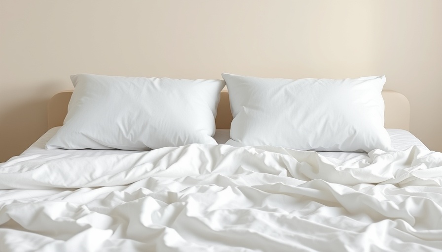 Fresh white bed with cooling sheets for hot sleepers.