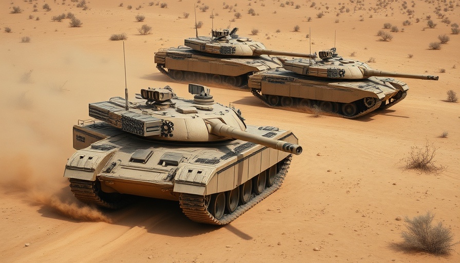 Tanks in desert depict military presence, illustrating Israel Gaza reinvasion impact.