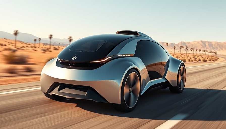 Zoox robotaxi cruising on sunny desert highway