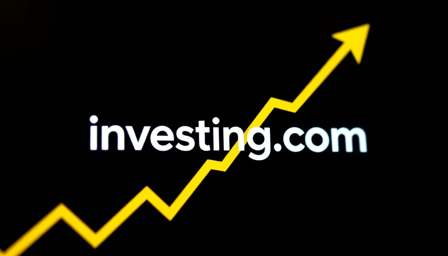 Investing.com logo with growth chart on a black background.