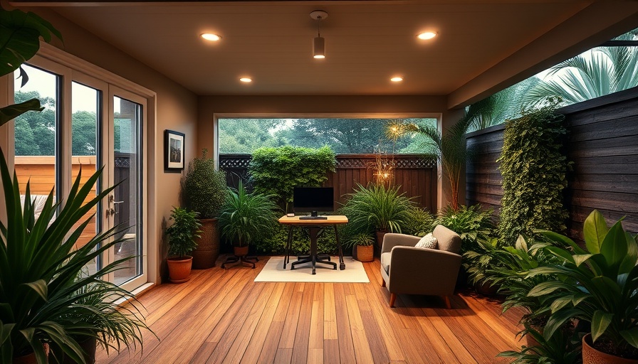 Transforming a garage into a functional home office with lush garden.