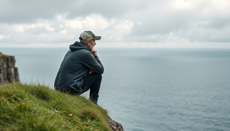 Person contemplating post-Brexit trade by the sea.