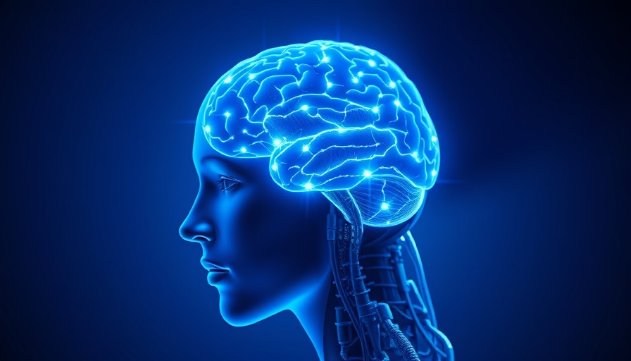 Futuristic humanoid head with glowing circuitry, representing robots with a human physiological state.