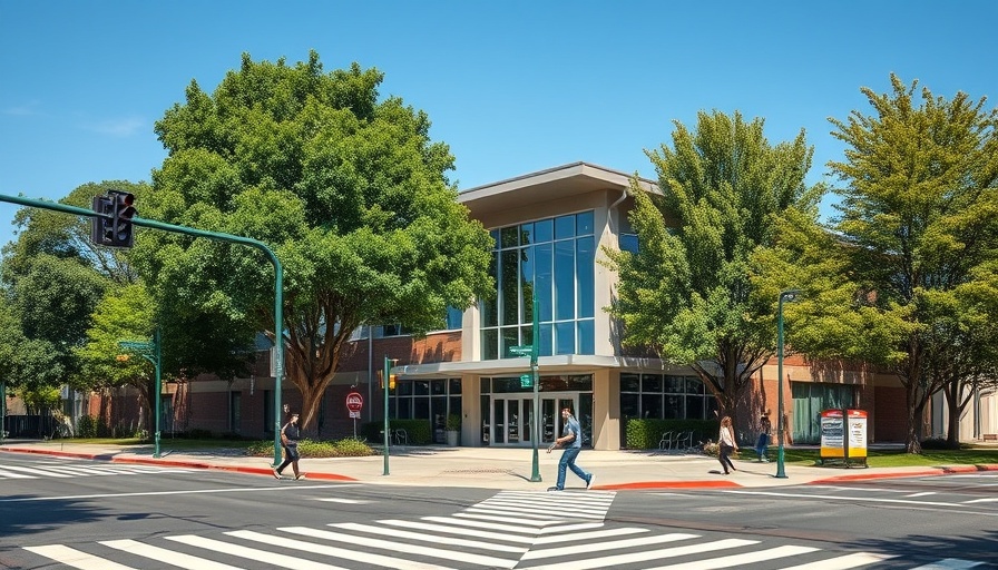 Corte Madera Community Center and pedestrian crossing.