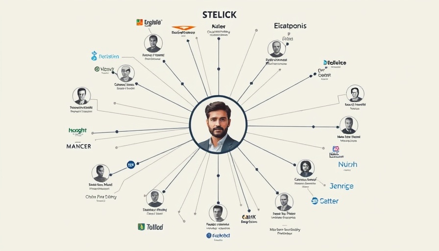 Diagram of Peter Thiel's tech industry influence connections.
