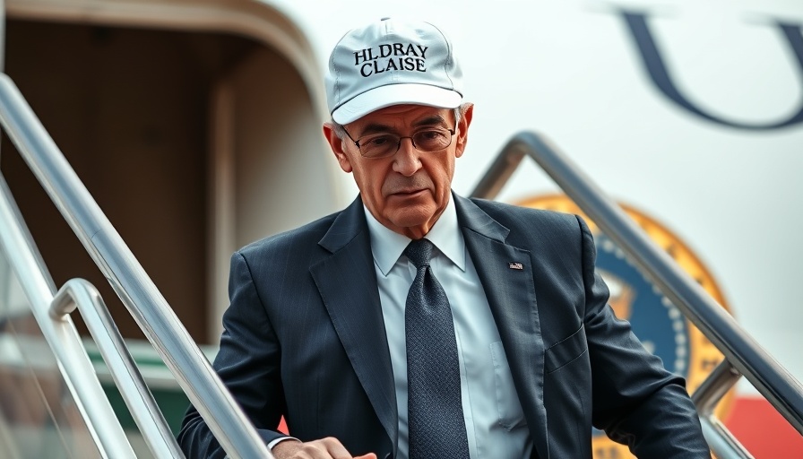 Man in a suit descends airplane with focused look; Trump Iran nuclear talks latest news.