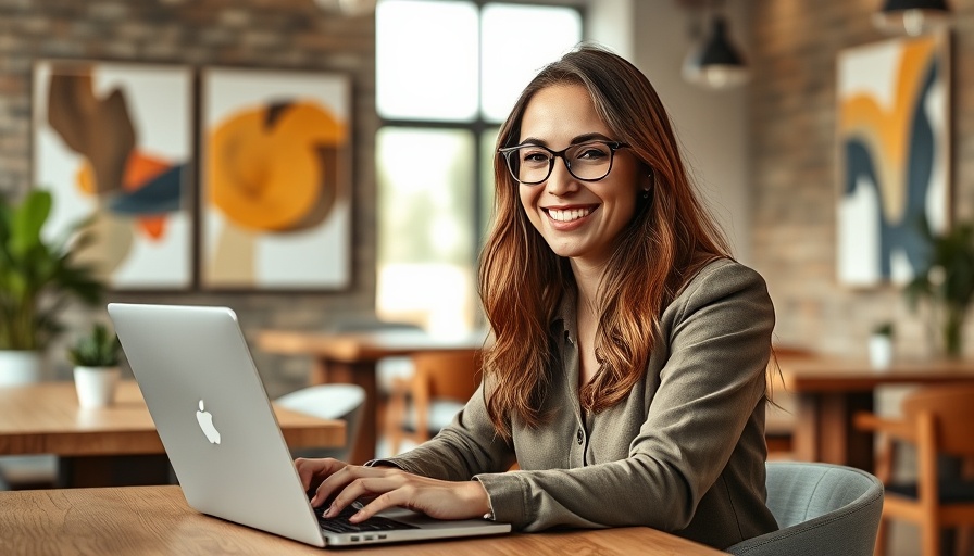 Young woman video conferencing in coworking space discussing student loan forgiveness programs.