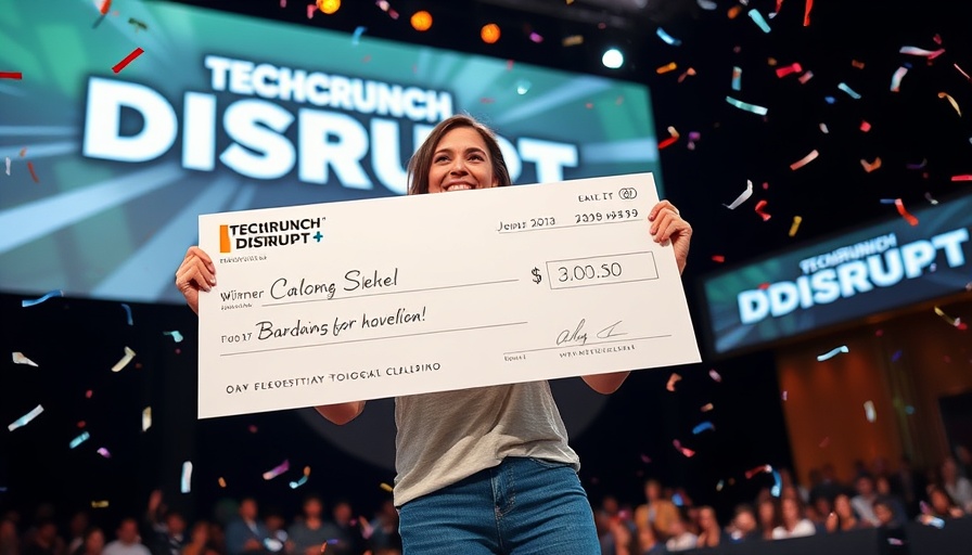 Startup Battlefield winner celebrating at TechCrunch Disrupt.