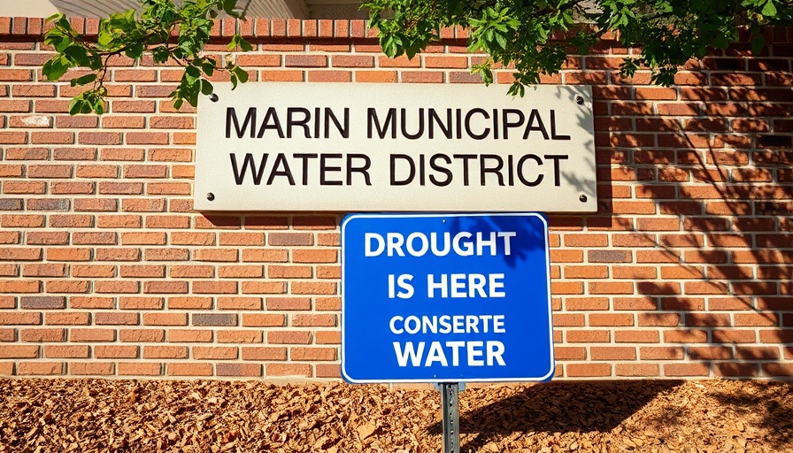 Marin Municipal Water District sign with drought notice.