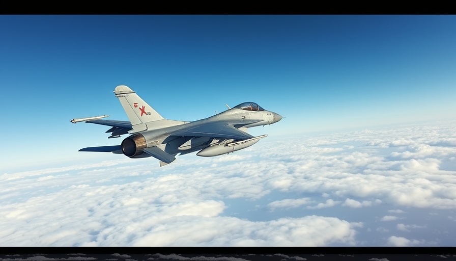 Fighter jet flying over clouds illustrating Ukraine long-range missile strikes.