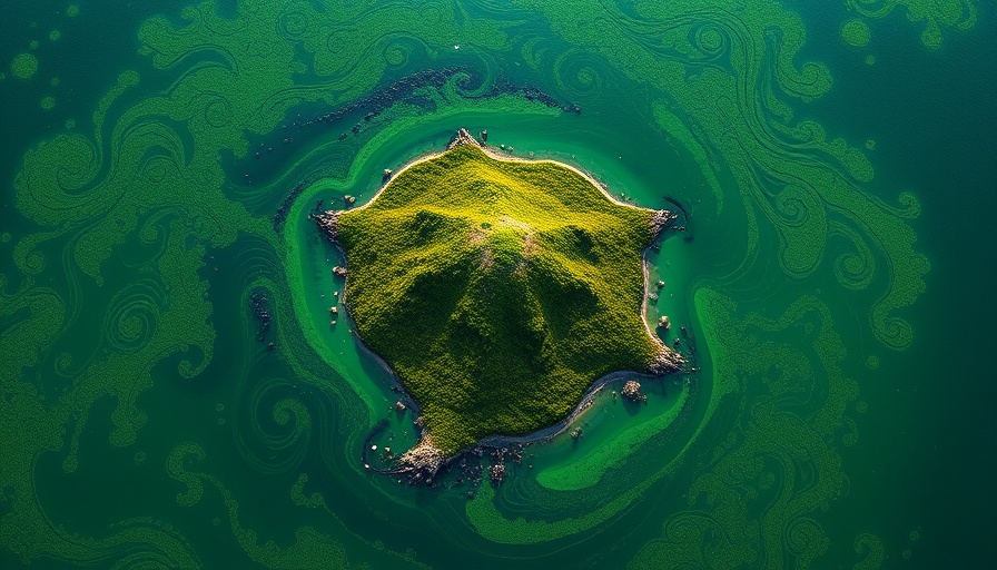 Aerial view of ocean patterns related to dead zones and carbon storage.