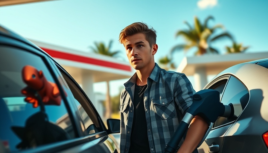 Man reflects on California high gas prices at station