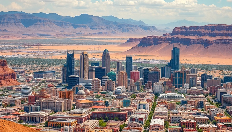 Urban skyline of one of the hottest cities in the U.S.