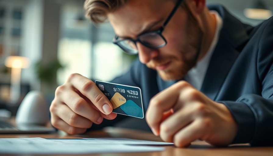 Person canceling a credit card by cutting it with scissors.