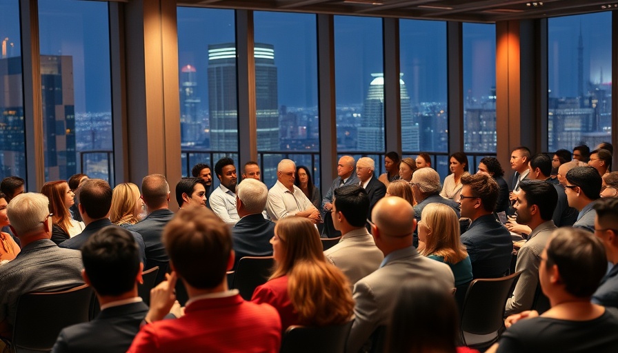 Business startup trends discussion panel, audience engaged in modern conference.