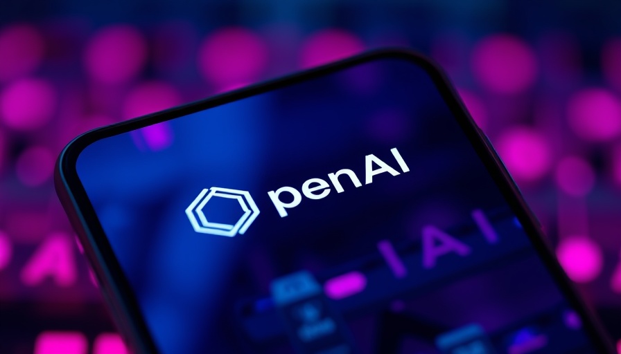 OpenAI logo on smartphone screen with vibrant background, AI for startups.