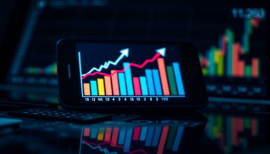 Financial growth chart on smartphone with arrow, related to Azul Airlines Chapter 11 bankruptcy filing.