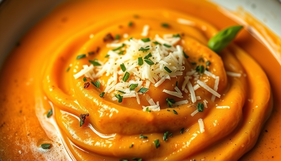 Delicious homemade vodka sauce with Parmesan and herbs in a pot.