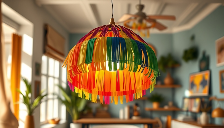 DIY home projects: handcrafted colorful pendant light.