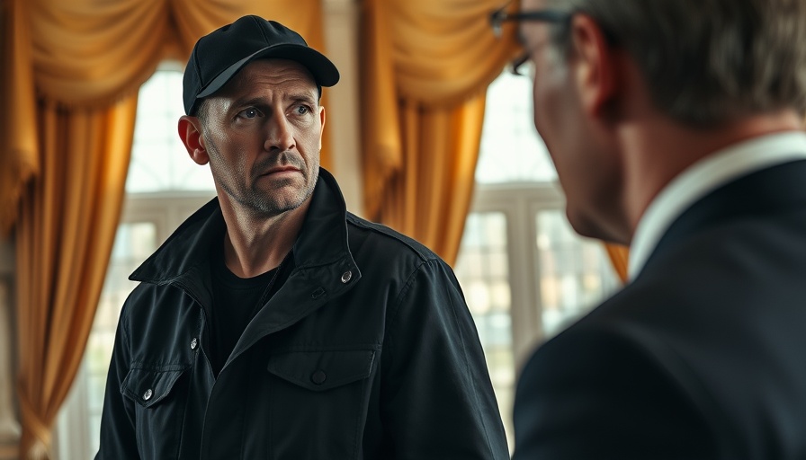 Serious man observing a discussion in an elegant room