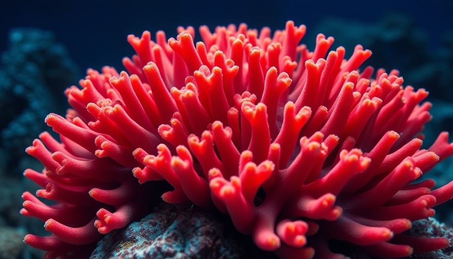 Vibrant coral polyps in the ocean, detailed underwater scene.