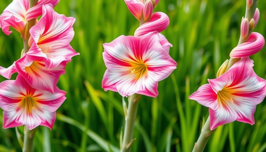 Vibrant gladiolus flowers showcasing how to grow gladiolus in containers.