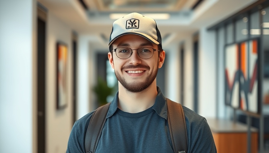 Person in office hallway smiling, representing the automation of general ledger systems.