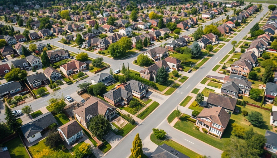 Aerial view of suburban homes showcasing HOA vs. CDD.